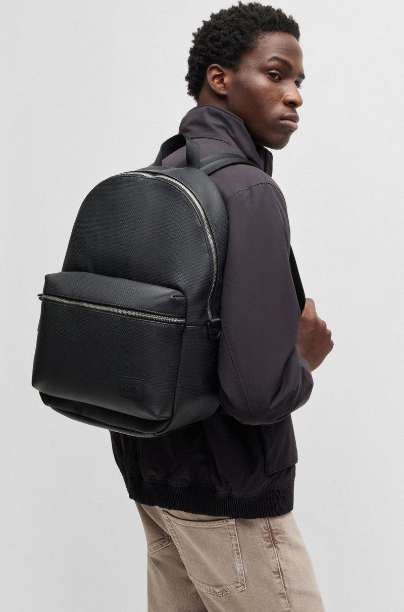 Hugo Boss Mochila De Piel Sintética Calada