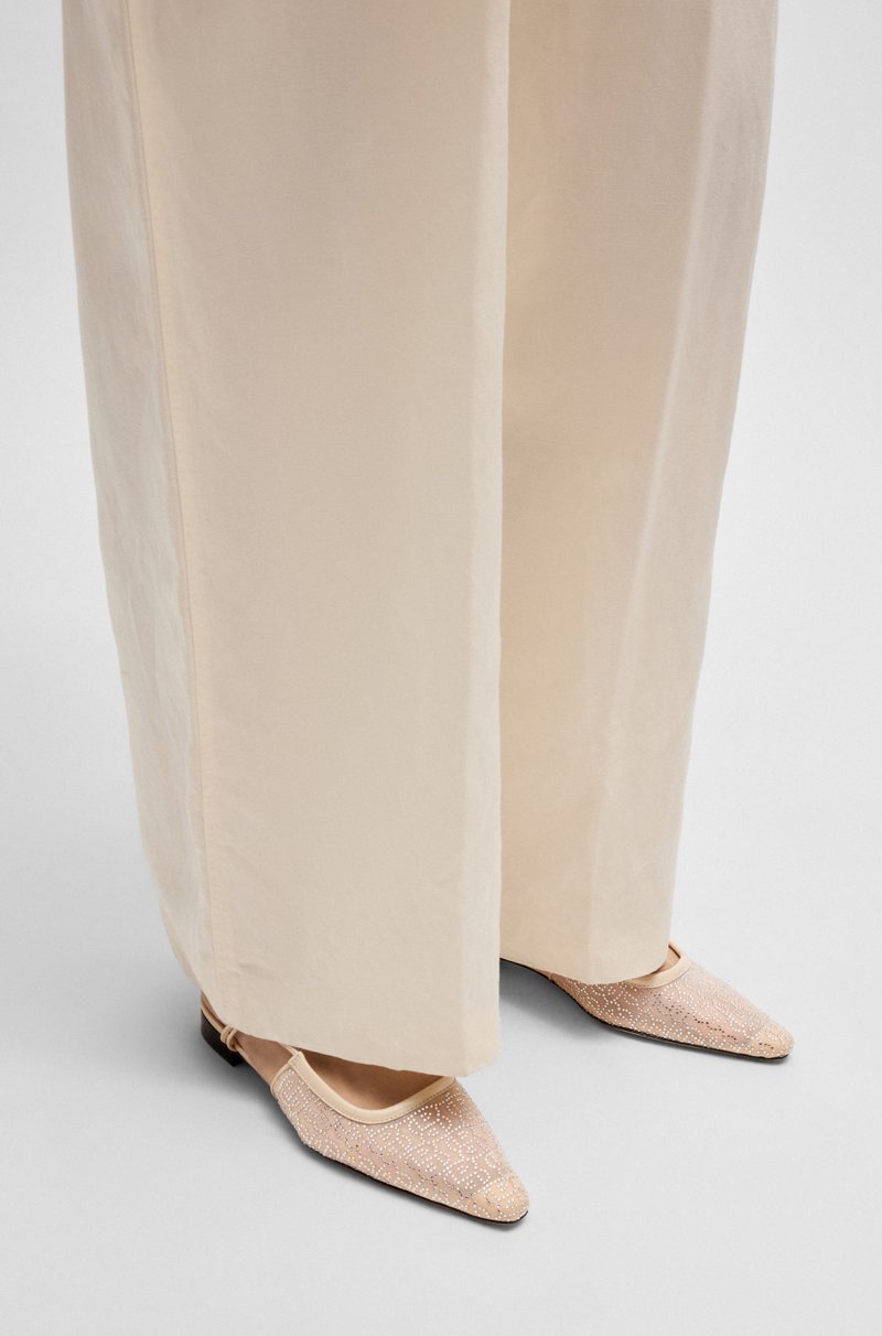 Hugo Boss Mules De Malla Con Adornos De Estrás