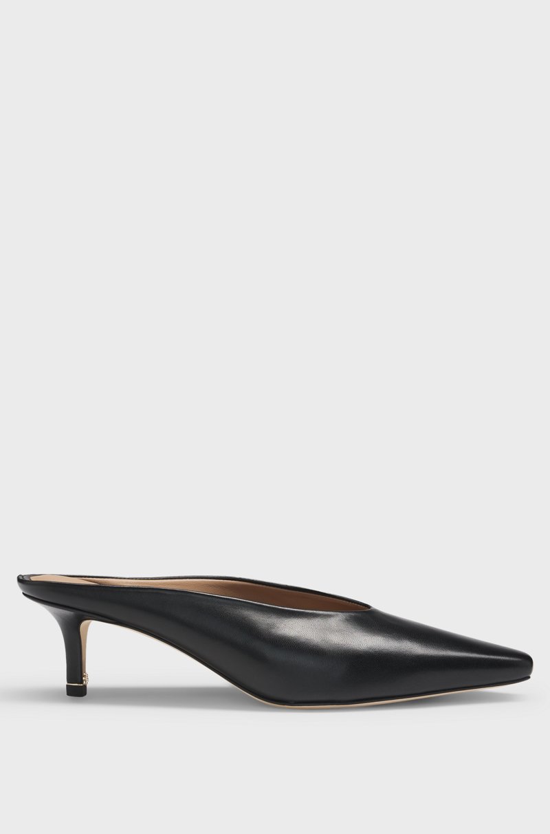 Hugo Boss Mules Sin Talón En Piel De Napa