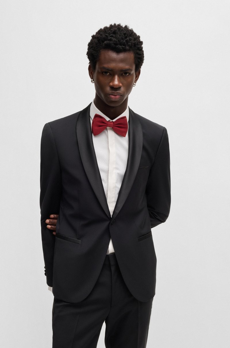 Hugo Boss Pajarita De Seda Con Motivo En Jacquard