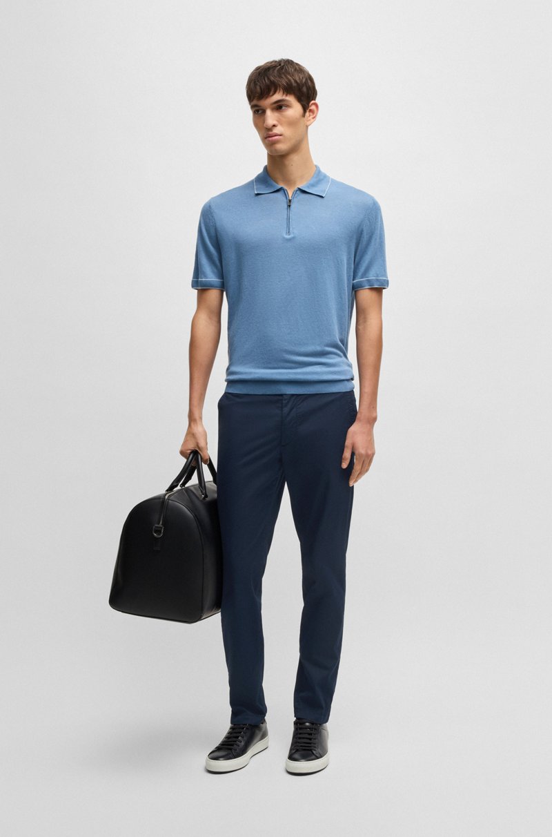 Hugo Boss Pantalón Slim Fit De Algodón Satinado