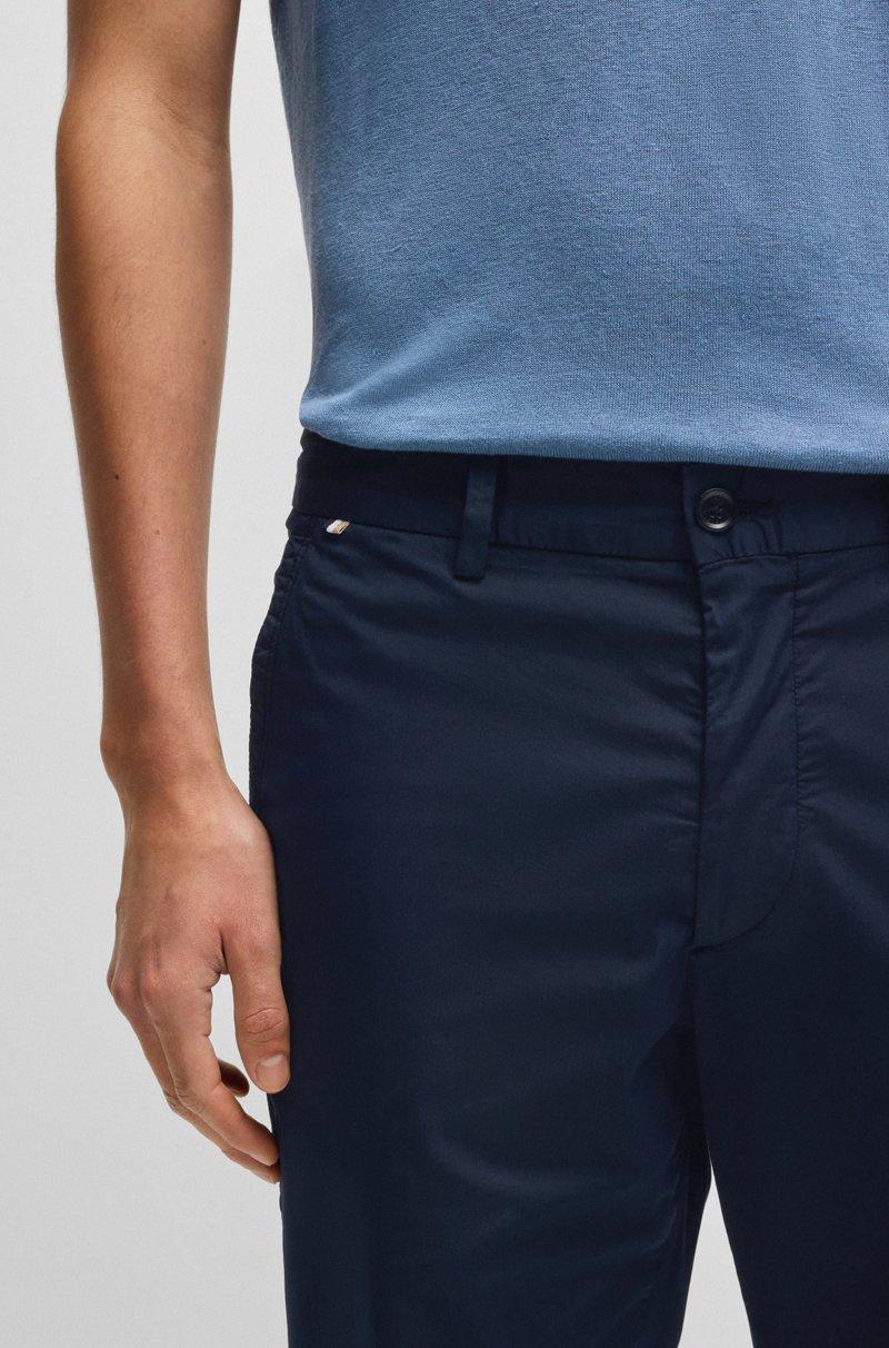 Hugo Boss Pantalón Slim Fit De Algodón Satinado