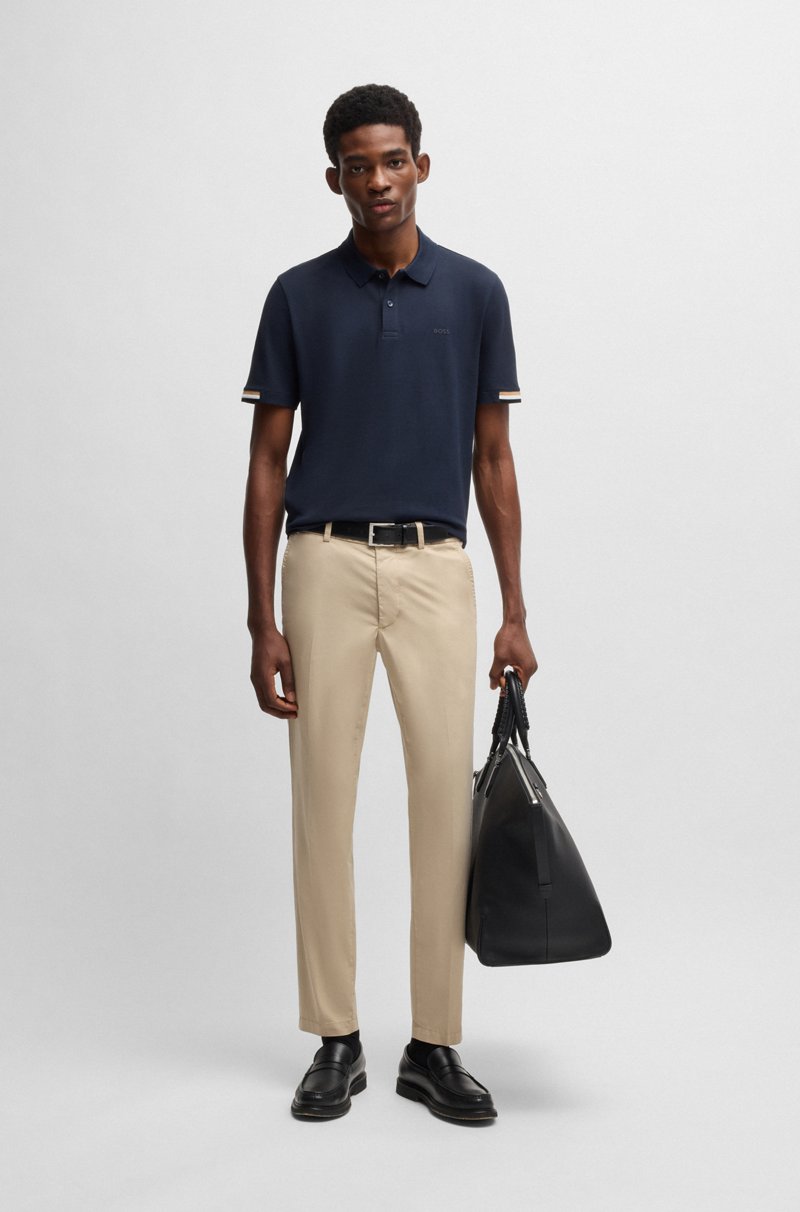 Hugo Boss Pantalón Slim Fit De Algodón Satinado