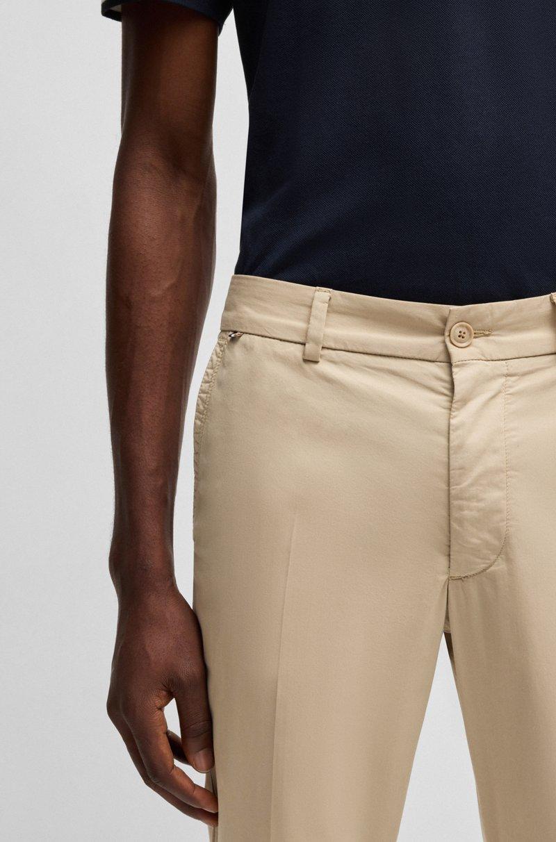 Hugo Boss Pantalón Slim Fit De Algodón Satinado