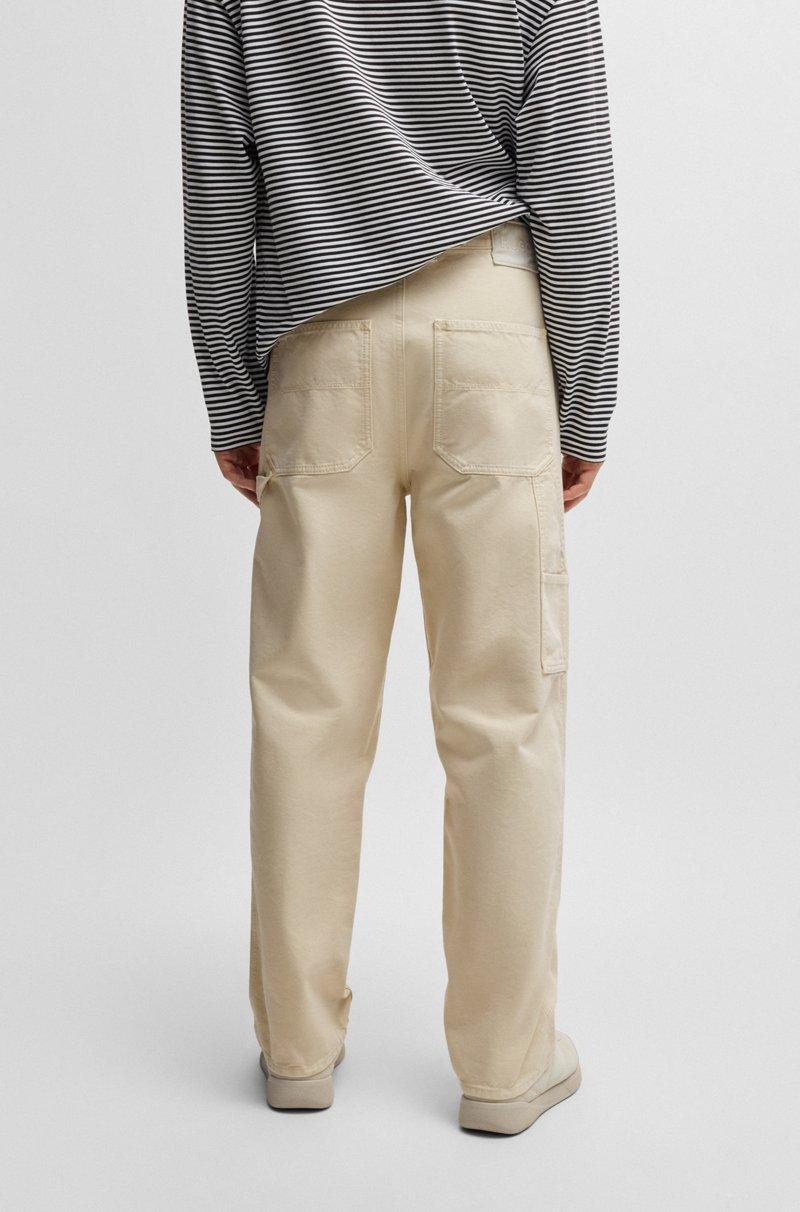 Hugo Boss Pantalones Baggy Fit De Lona De Algodón