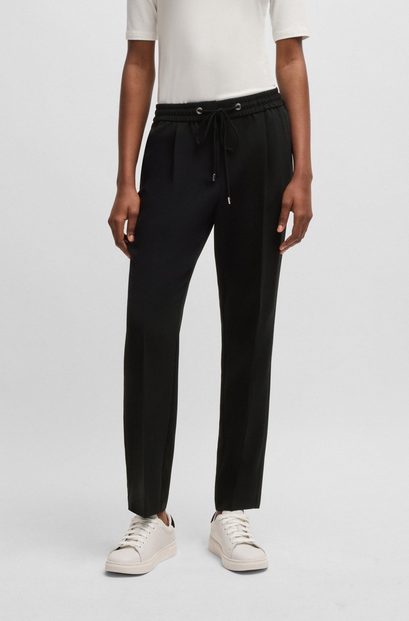 Hugo Boss Pantalones regular fit de crepé japonés