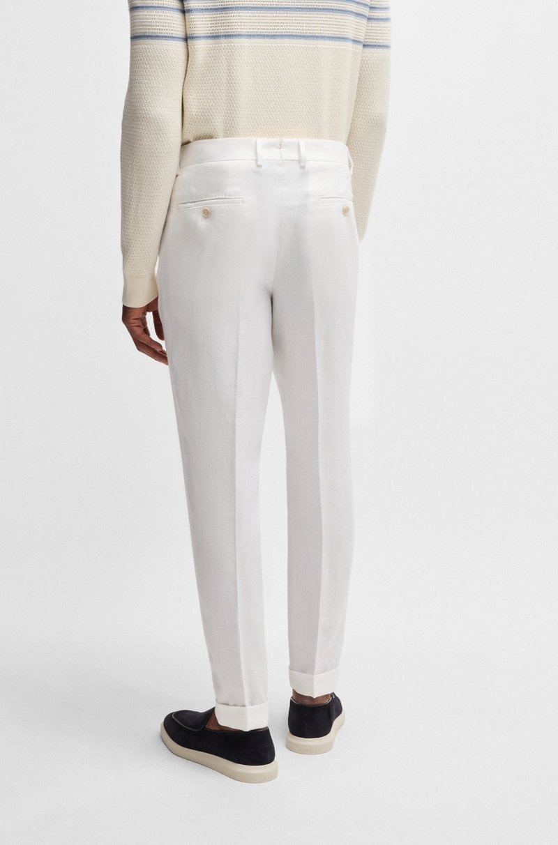 Hugo Boss Pantalones Regular Fit De Lino