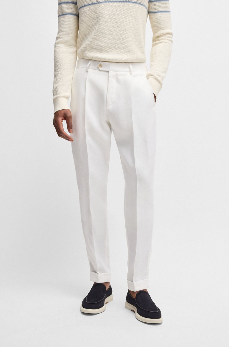 Hugo Boss Pantalones regular fit de lino