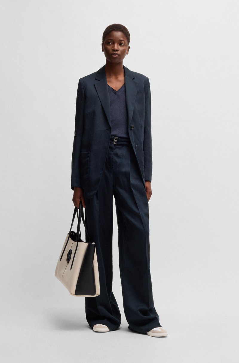 Hugo Boss Pantalones Relaxed Fit Con Pernera Ancha