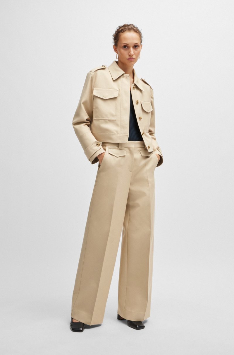 Hugo Boss Pantalones Relaxed Fit De Algodón