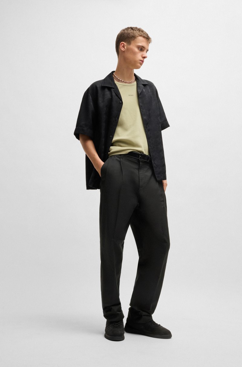 Hugo Boss Pantalones Relaxed Fit De Algodón