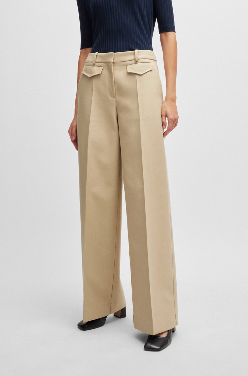 Hugo Boss Pantalones relaxed fit de algodón