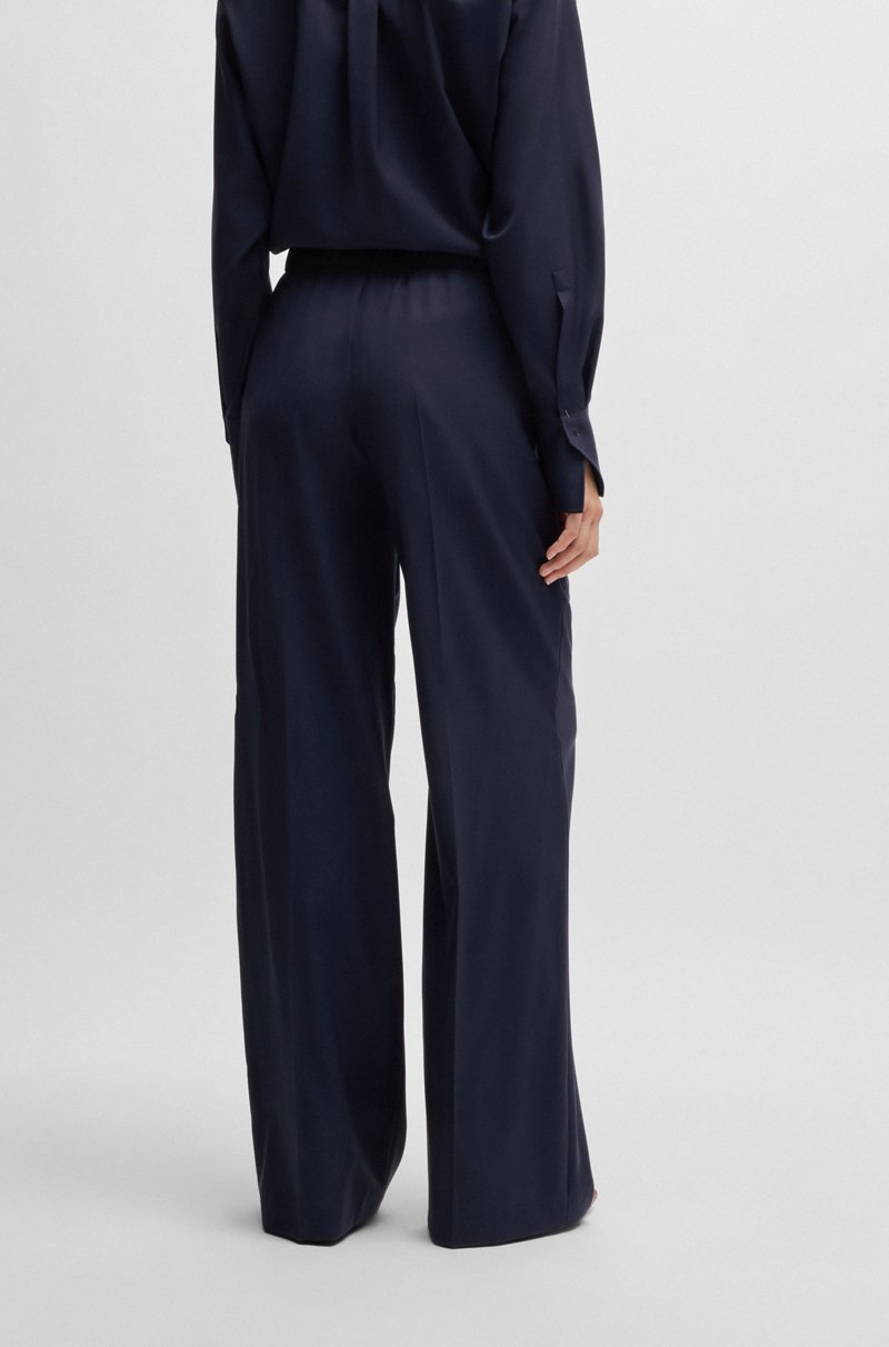 Hugo Boss Pantalones Relaxed Fit En Lana Virgen
