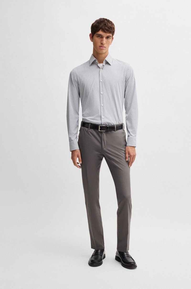Hugo Boss Pantalones Slim Fit De Algodón Elástico