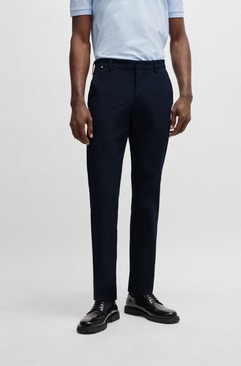 Hugo Boss Pantalones slim fit de algodón elástico