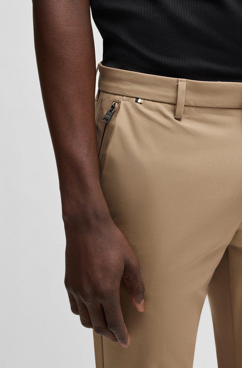 Hugo Boss Pantalones Slim Fit De Algodón Elástico