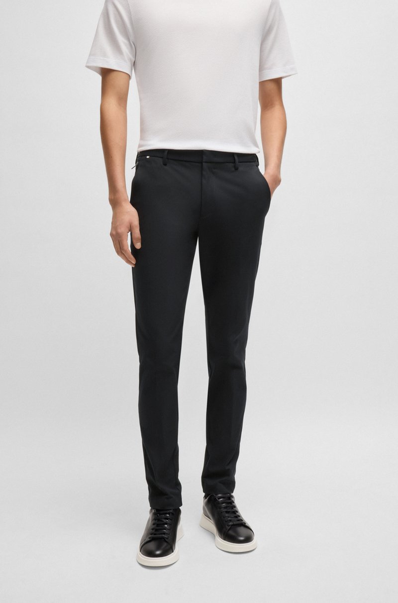 Hugo Boss Pantalones slim fit de algodón elástico
