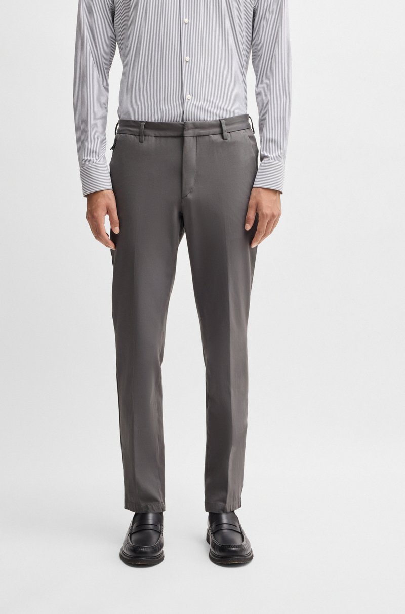 Hugo Boss Pantalones slim fit de algodón elástico