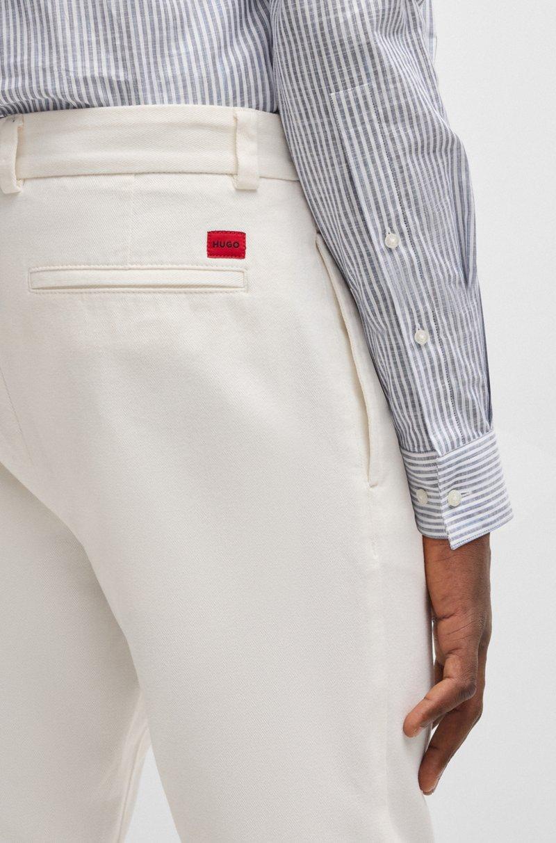 Hugo Boss Pantalones Slim Fit De Sarga De Algodón