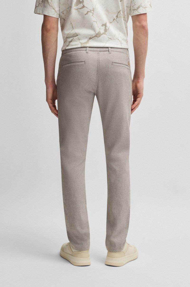 Hugo Boss Pantalones Slim Fit En Sarga Elástica
