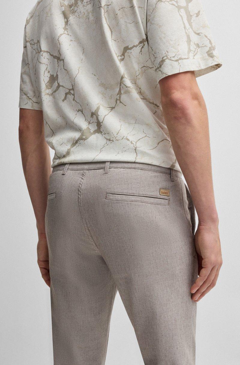 Hugo Boss Pantalones Slim Fit En Sarga Elástica