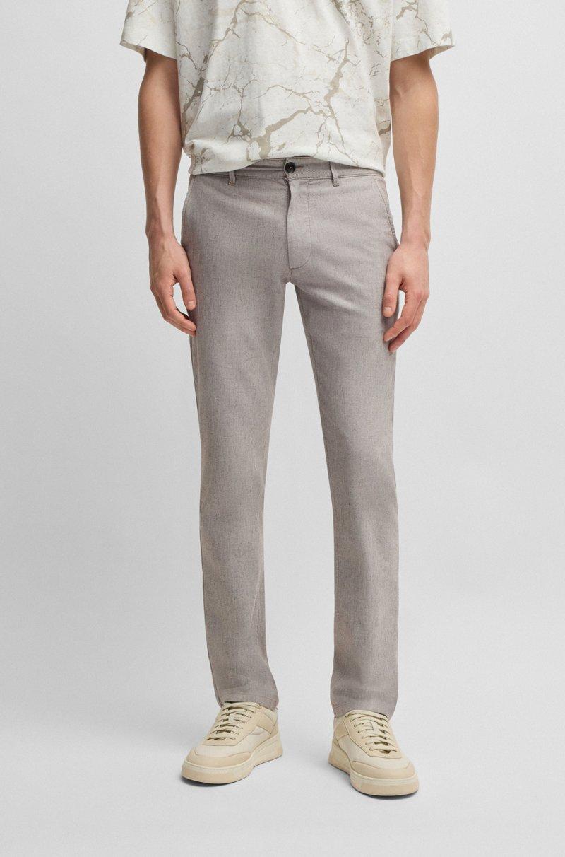 Hugo Boss Pantalones slim fit en sarga elástica