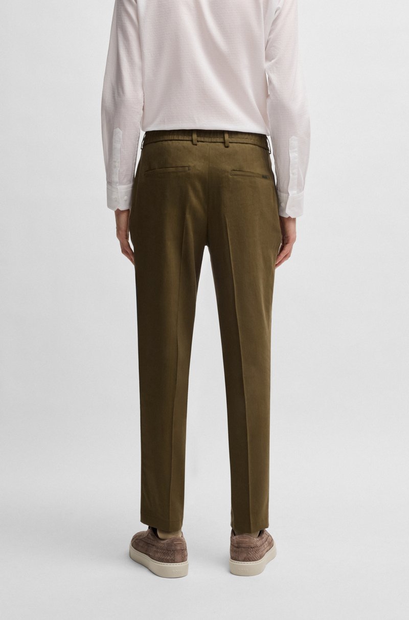 Hugo Boss Pantalones Tapered Fit En Mezcla De Lino