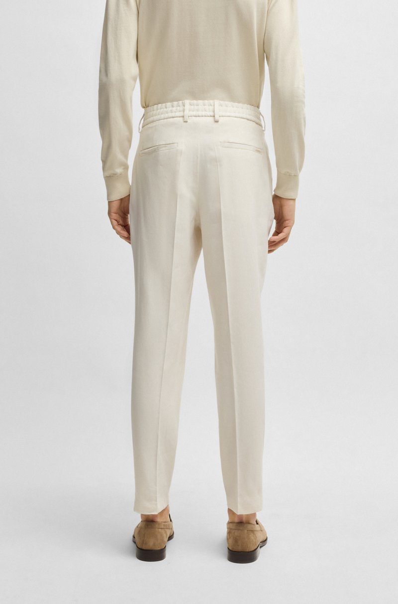 Hugo Boss Pantalones Tapered Fit En Mezcla De Lino