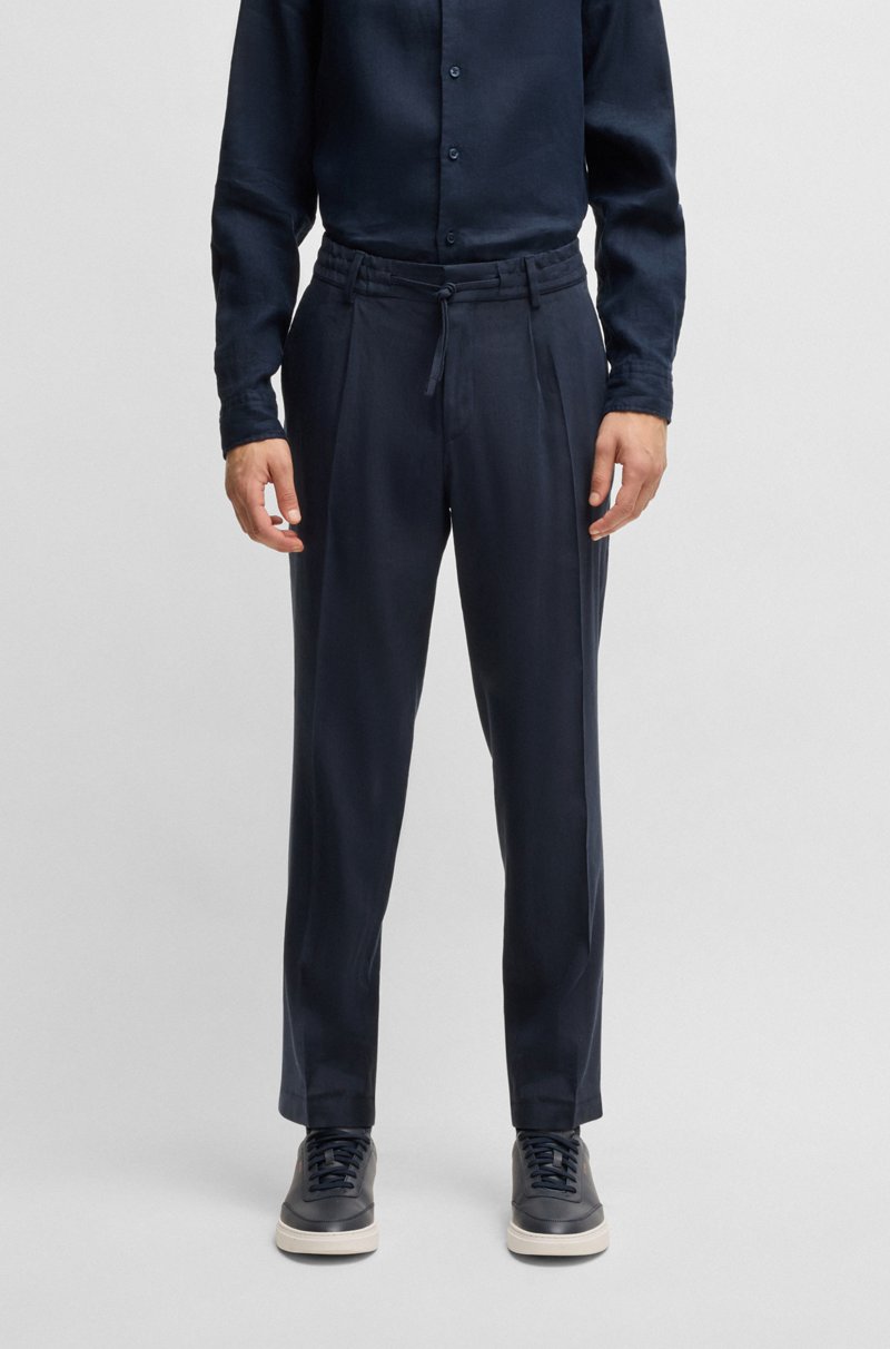 Hugo Boss Pantalones tapered fit en mezcla de lino