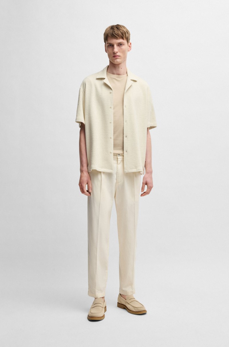 Hugo Boss Pantalones Tapered Fit En Sarga Elástica