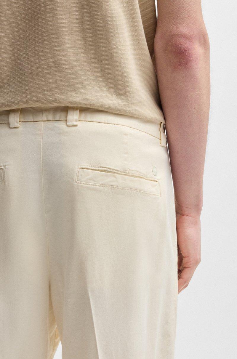 Hugo Boss Pantalones Tapered Fit En Sarga Elástica