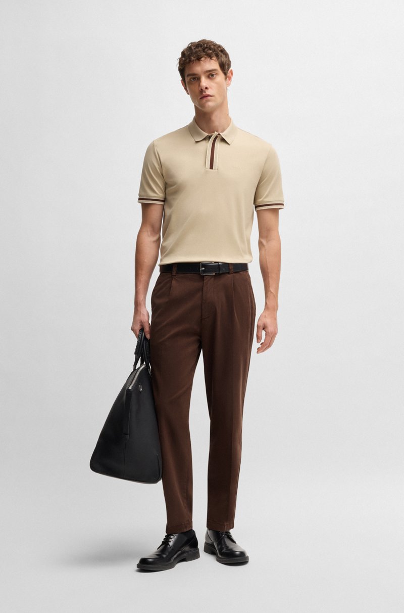 Hugo Boss Pantalones Tapered Fit En Sarga Elástica