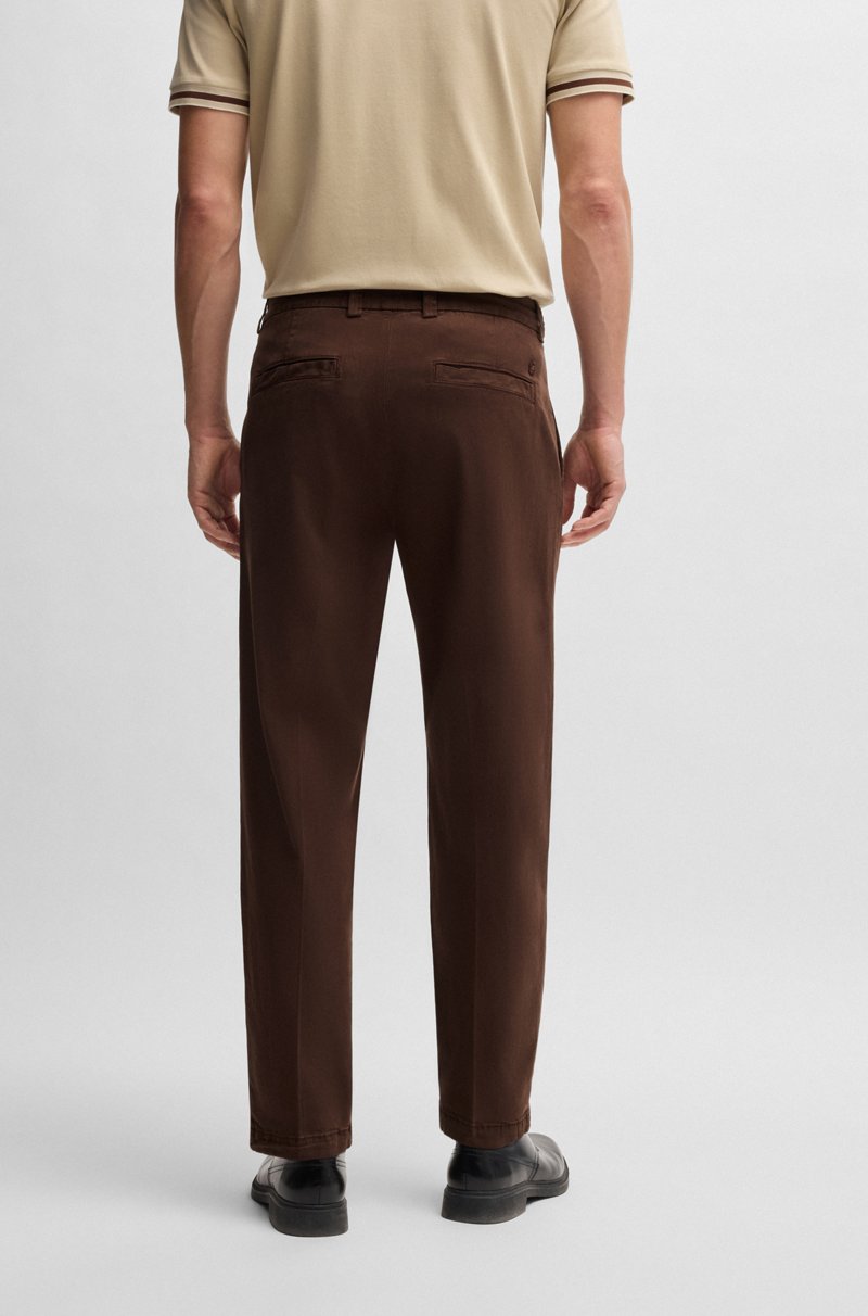 Hugo Boss Pantalones Tapered Fit En Sarga Elástica