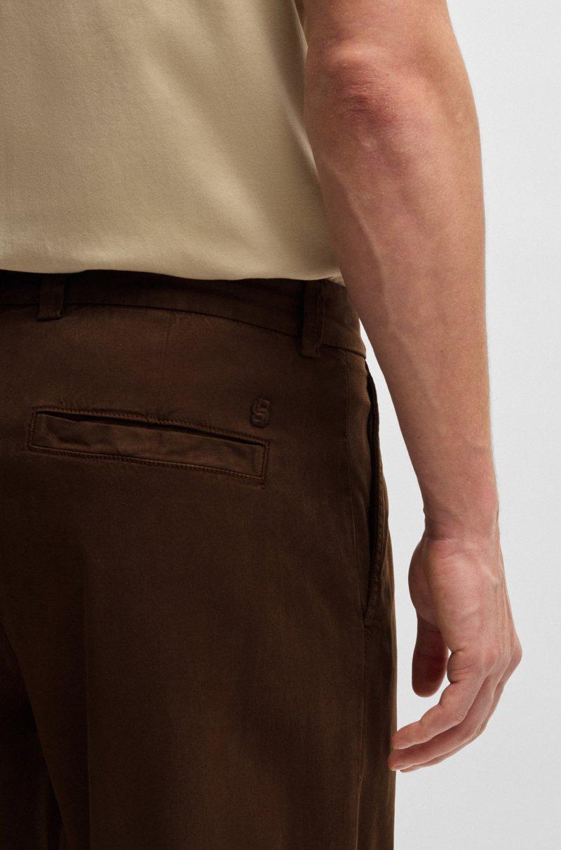 Hugo Boss Pantalones Tapered Fit En Sarga Elástica