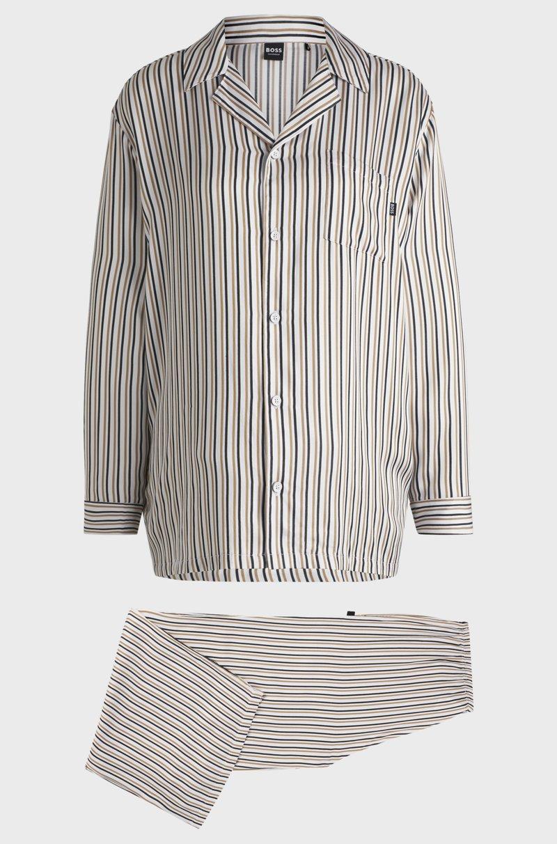 Hugo Boss Pijama a rayas en satén de modal mate