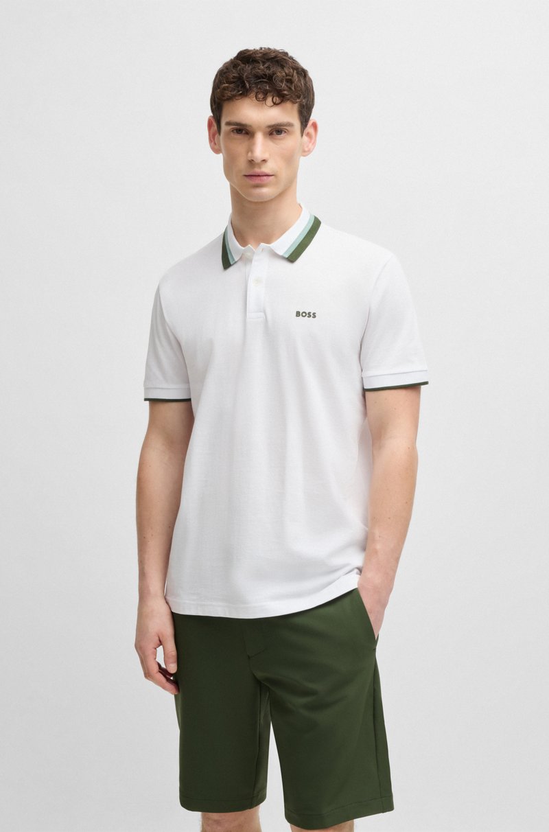 Hugo Boss Polo Paddy activo con rayas en contraste