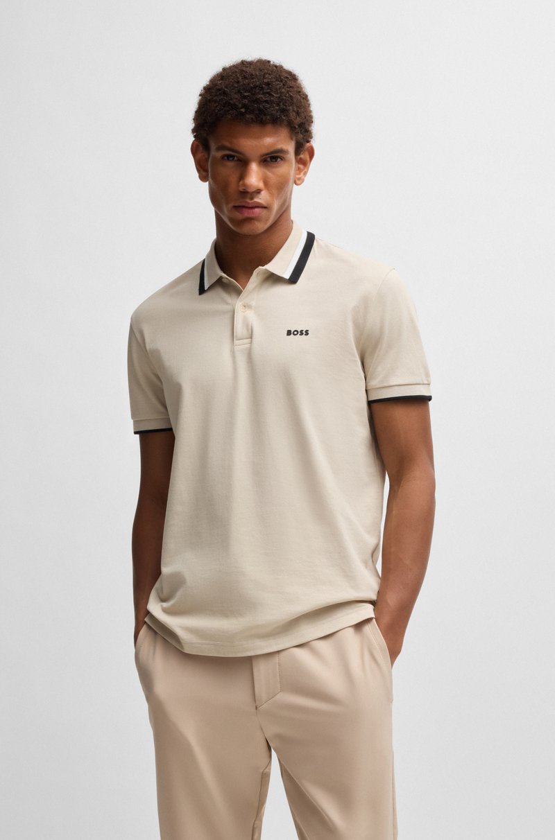 Hugo Boss Polo Paddy activo con rayas en contraste