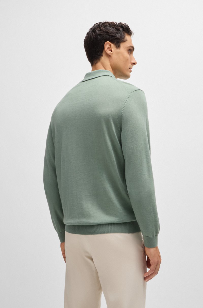 Hugo Boss Polo Slim Fit De Punto De Lana Merina