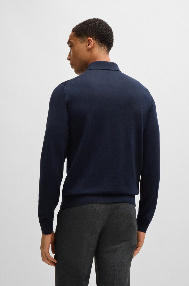 Hugo Boss Polo Slim Fit De Punto De Lana Merina