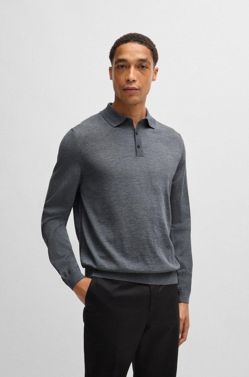 Hugo Boss Polo slim fit de punto de lana merina