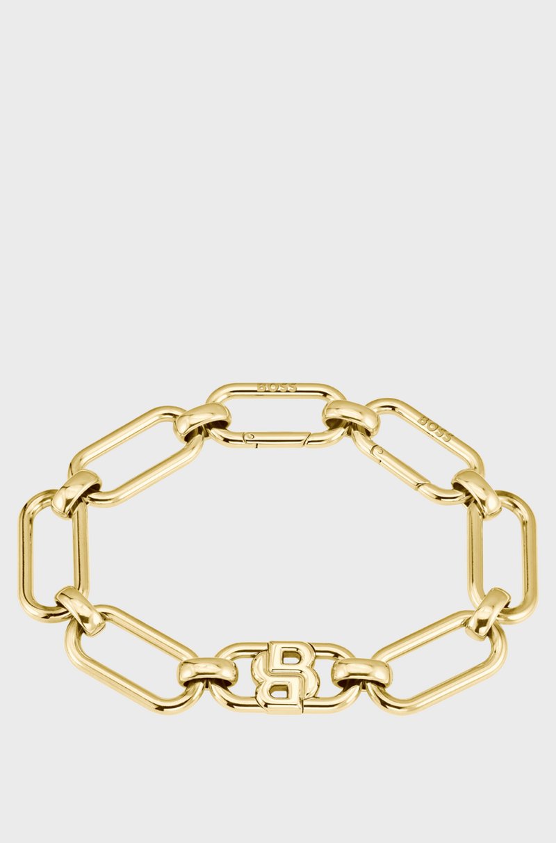 Hugo Boss Pulsera Dorada Con Monograma Double B