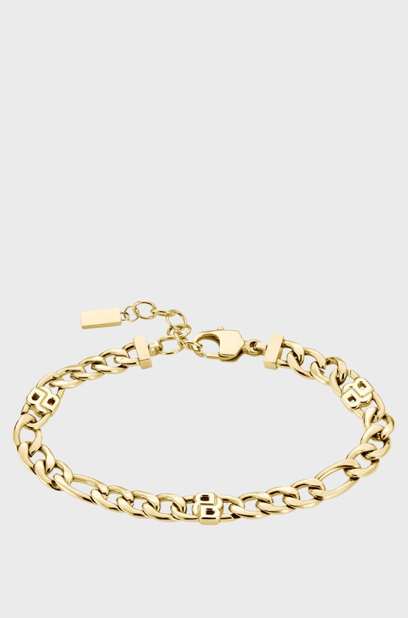 Hugo Boss Pulsera Dorada Con Monogramas Double B