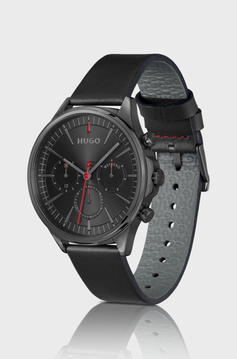 Hugo Boss Reloj Chapado En Gris Con Correa De Piel