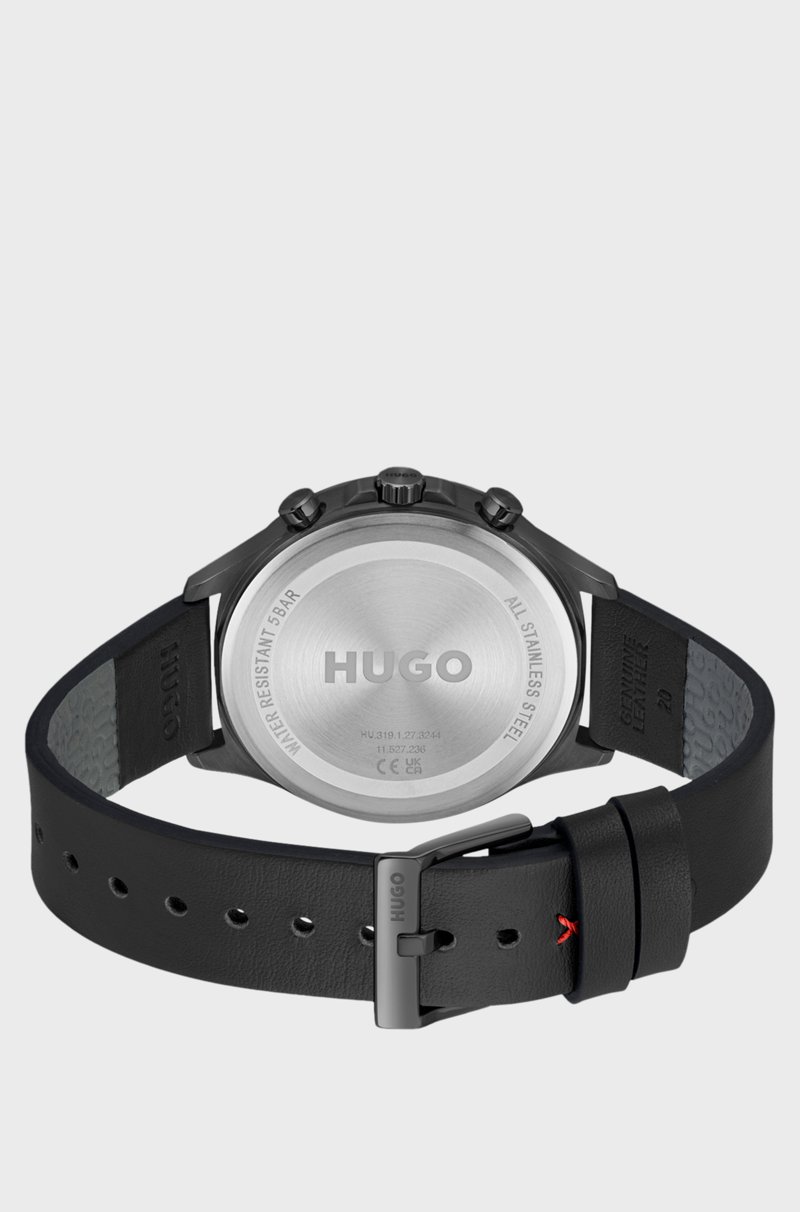 Hugo Boss Reloj Chapado En Gris Con Correa De Piel