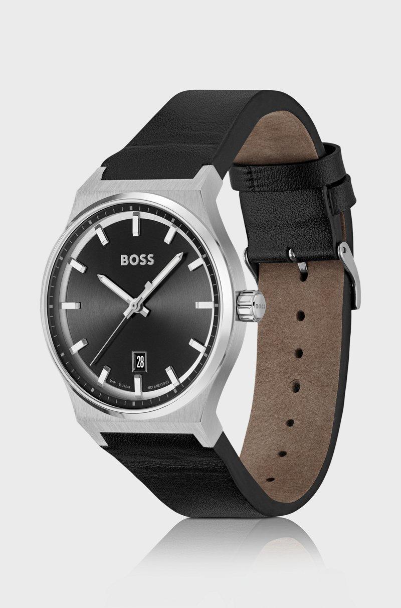 Hugo Boss Reloj Con Correa De Piel Y Esfera Negra