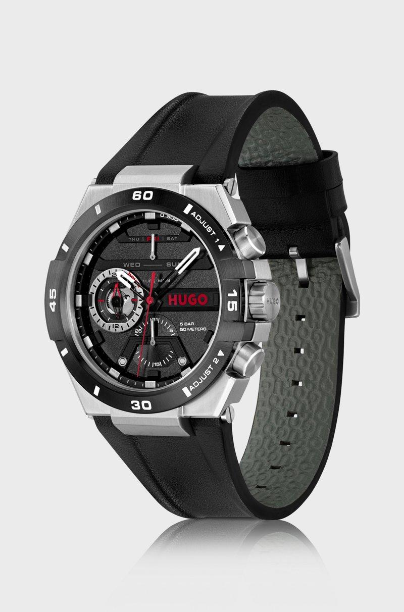 Hugo Boss Reloj Con Esfera Negra Y Correa De Piel