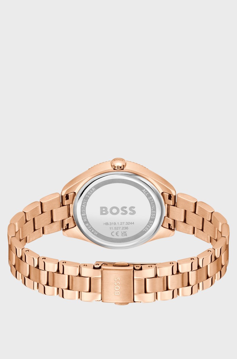 Hugo Boss Reloj Dorado Con Bisel Acanalado