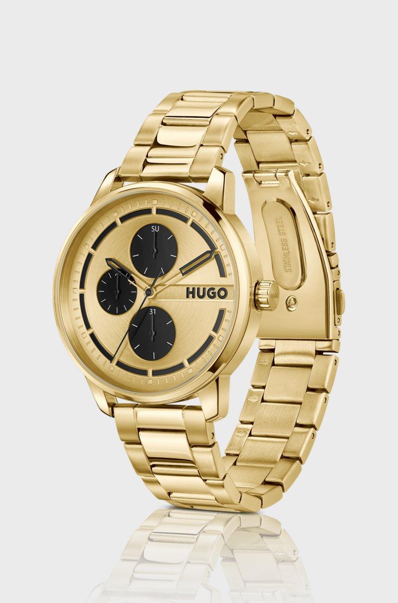 Hugo Boss Reloj Dorado Con Subesferas Negras