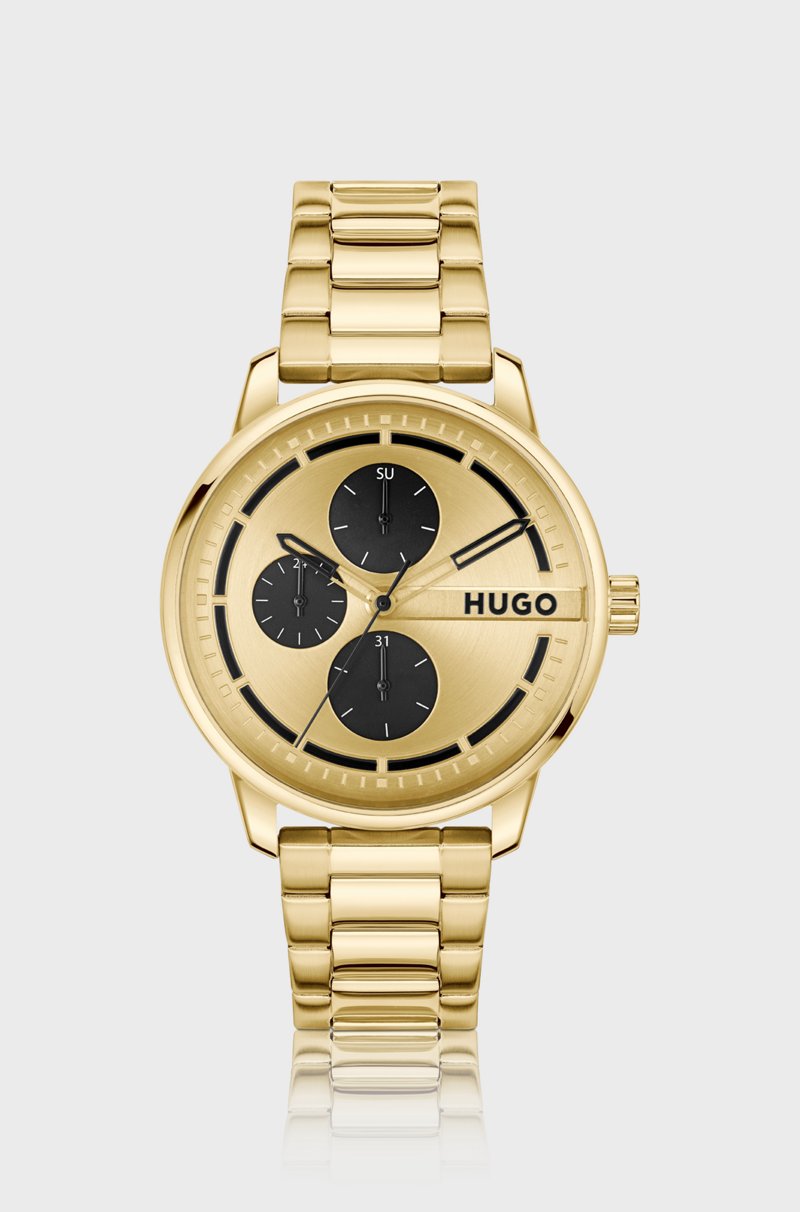 Hugo Boss Reloj Dorado Con Subesferas Negras