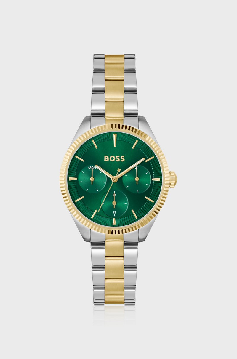 Hugo Boss Reloj en dos tonos con bisel acanalado